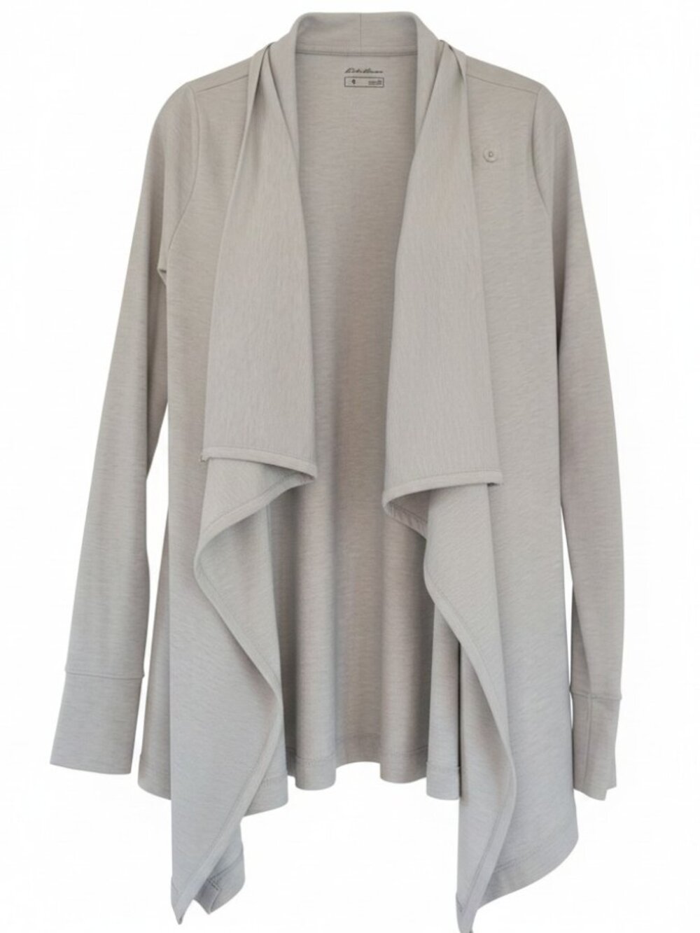 Eddie Bauer Draped Open Front Cardigan Wrap Tencel Heather Gray Womens XS